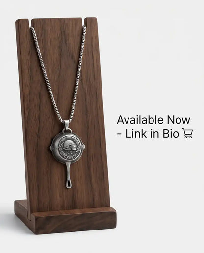 PUBG Frying Pan & Helmet Emblem Silver Box Chain Necklace