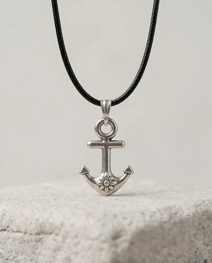 The Sunken Bloom: Vintage Anchor & Sunflower Pendant Necklace