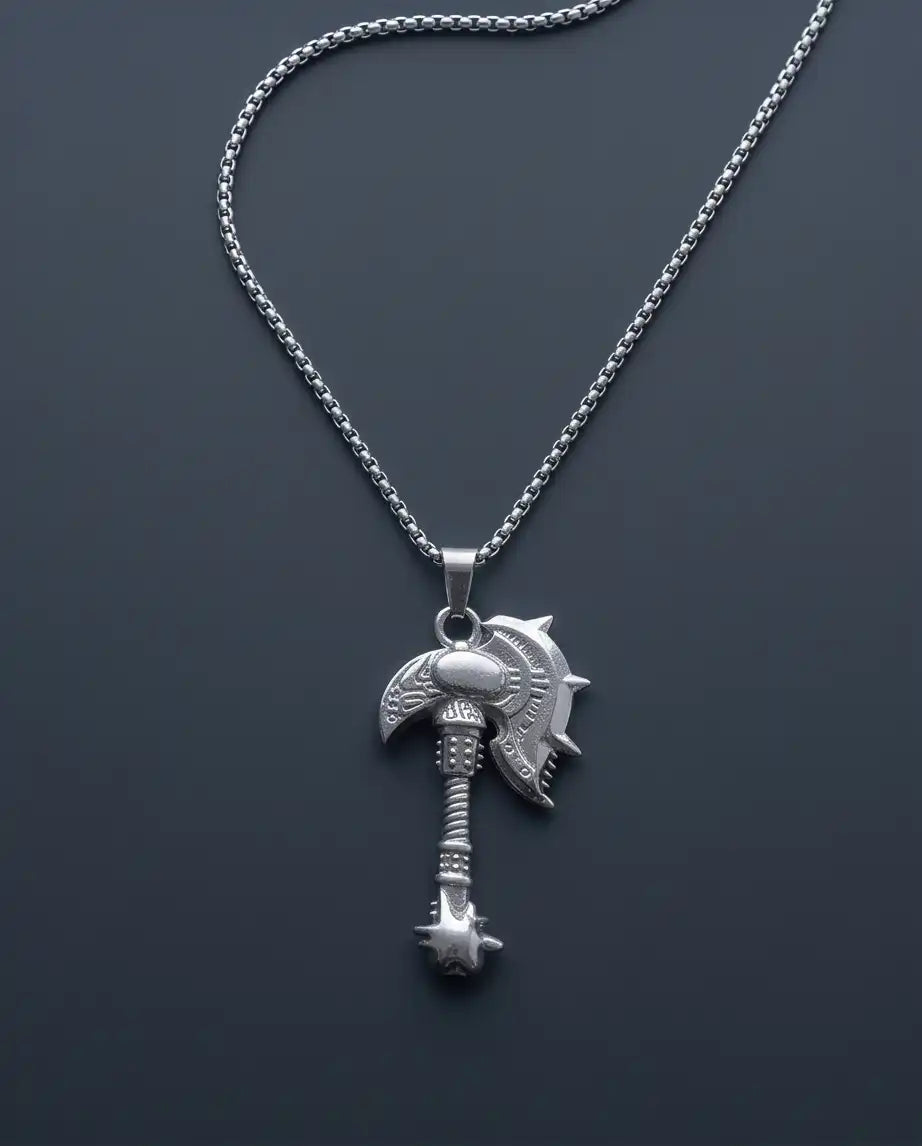 Battle Axe War Hammer Pendant Box Chain