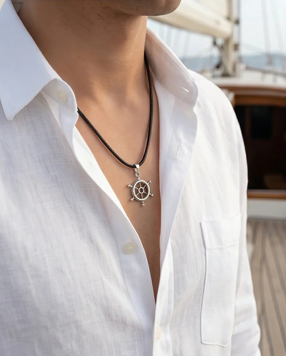 The Captain's Helm Wheel Necklace