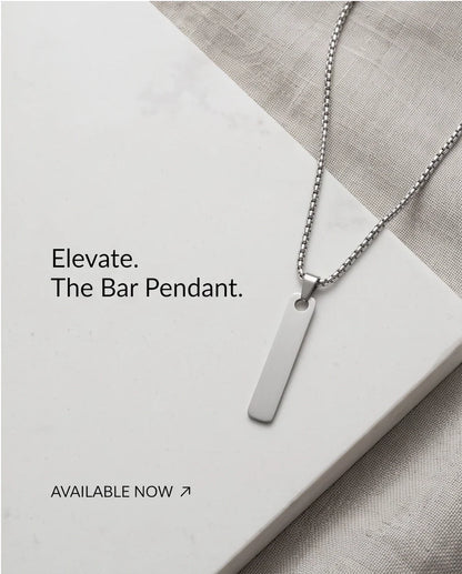 Silver Minimalist Bar Pendant Necklace