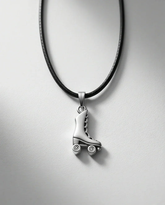 Silver Roller Skate Pendant Necklace