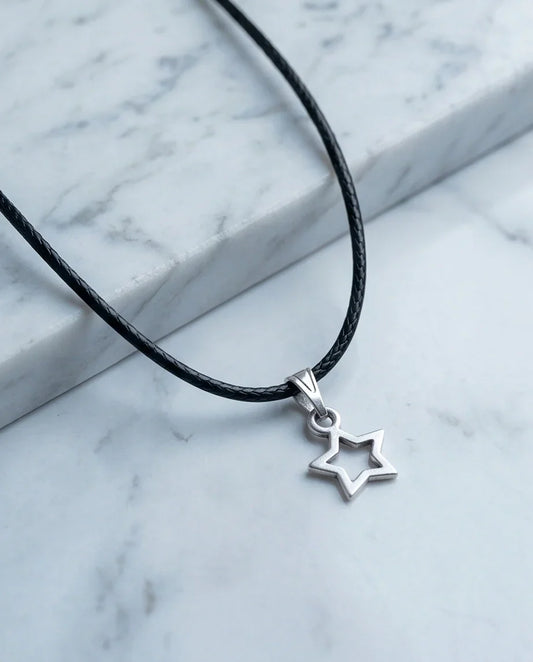 Silver Open Star Pendant Necklace