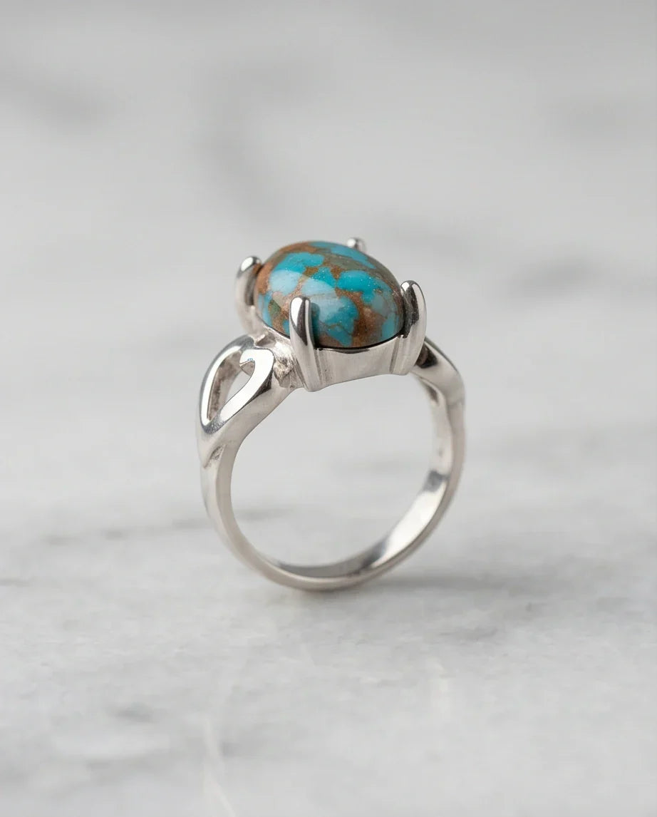 Earthborn Mosaic Turquoise Heart Ring