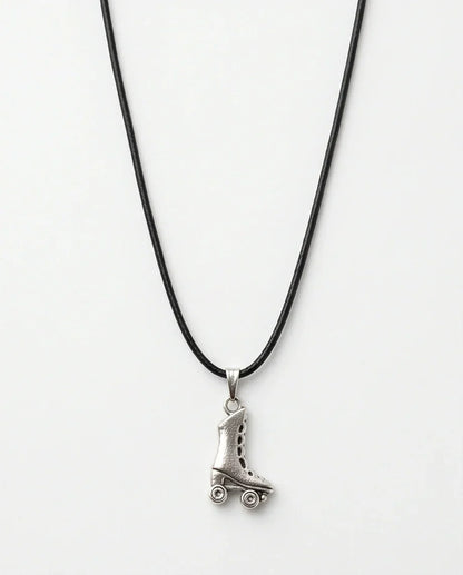 Silver Roller Skate Pendant Necklace