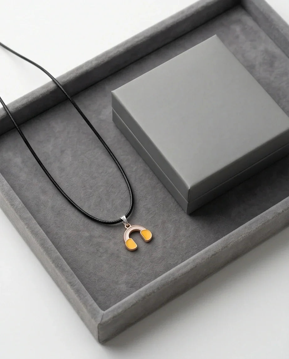 Gold and Yellow Headphones Necklace