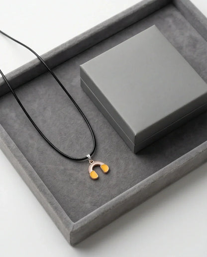 Gold and Yellow Headphones Necklace