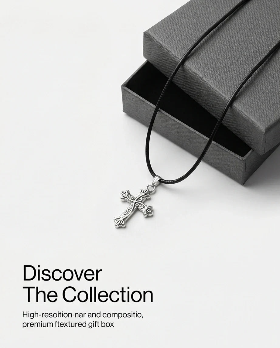 Silver Ornate Filigree Cross Necklace