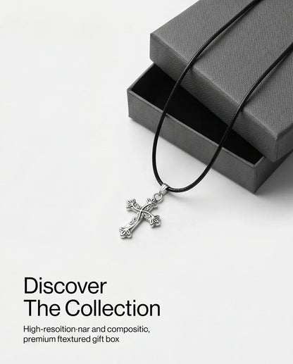 Silver Ornate Filigree Cross Necklace
