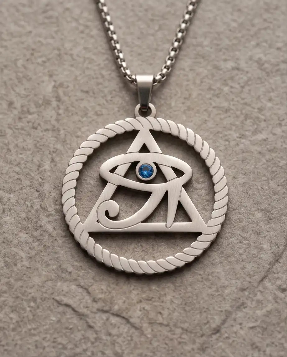 Mystic Eye Pyramid Rope Ring Pendant Box Chain