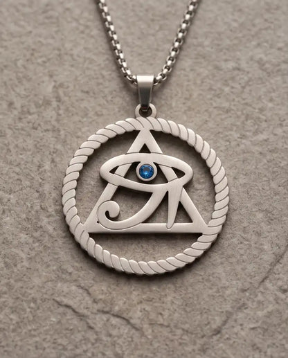 Mystic Eye Pyramid Rope Ring Pendant Box Chain