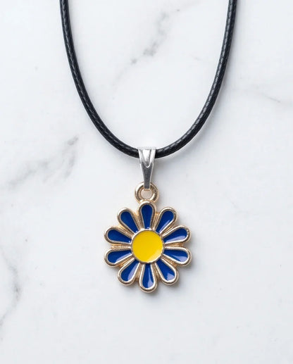 Midnight Blue Daisy Pendant