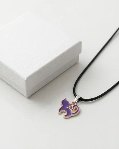 Playful Purple Cat Pendant