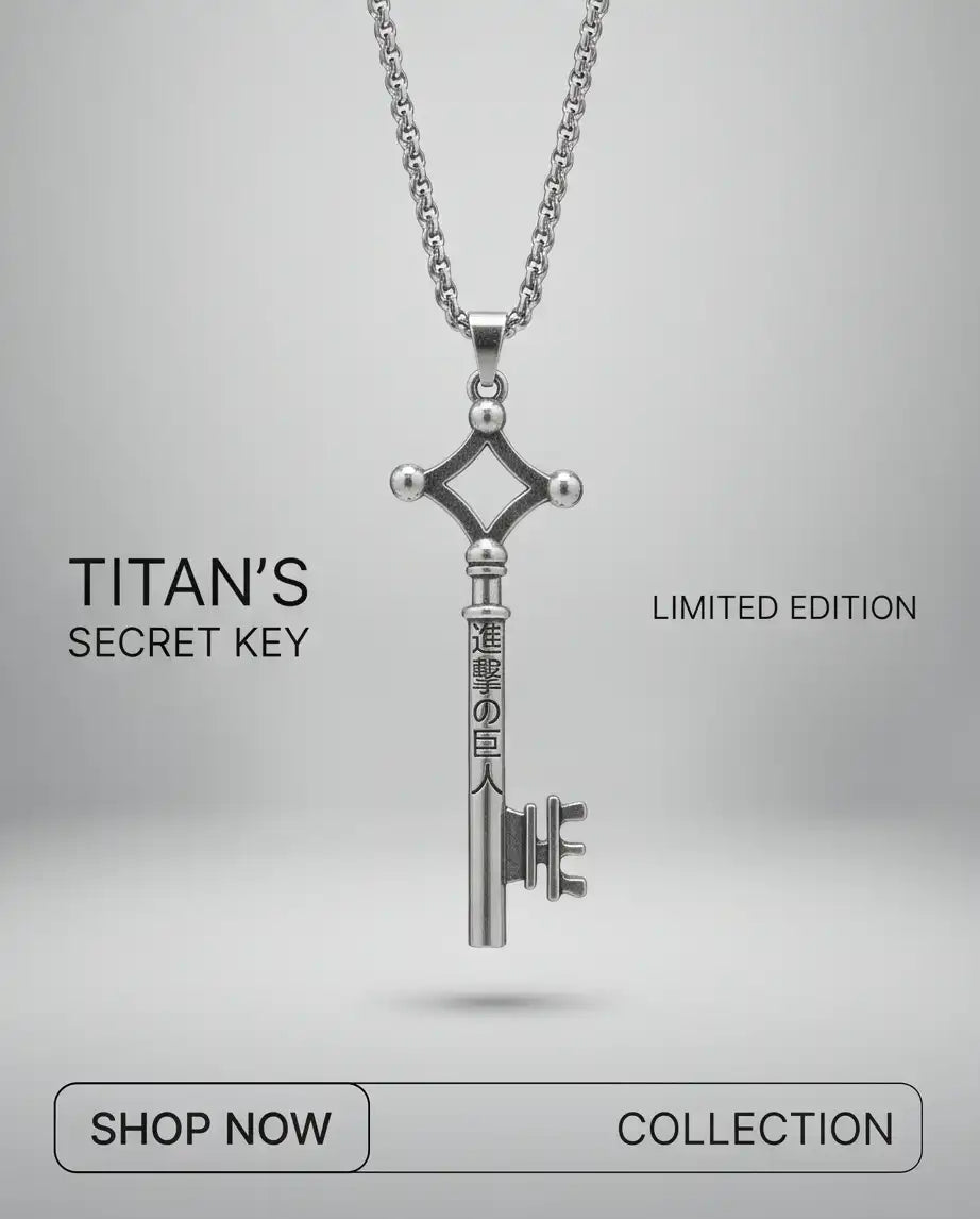 Attack on Titan Basement Key Pendant Silver Box Chain Necklace