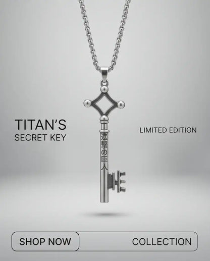 Attack on Titan Basement Key Pendant Silver Box Chain Necklace