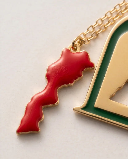 Gold Morocco Map & Arch Necklace
