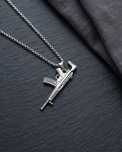 Modern Assault Rifle Weapon Pendant Box Chain