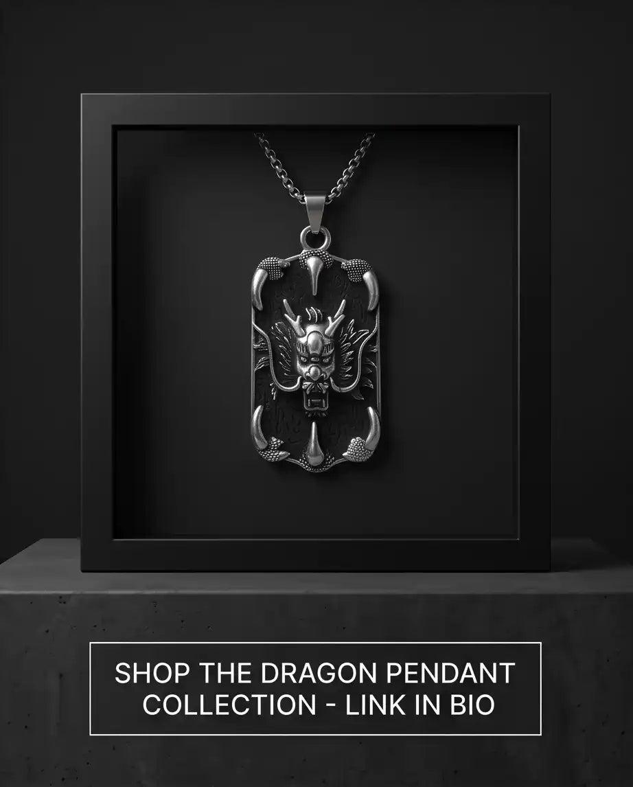 Gothic Dragon Claw Tag Silver Box Chain Necklace