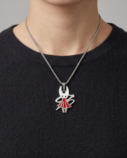 Hollow Knight Hornet Red Dress Enamel Pendant Box Chain