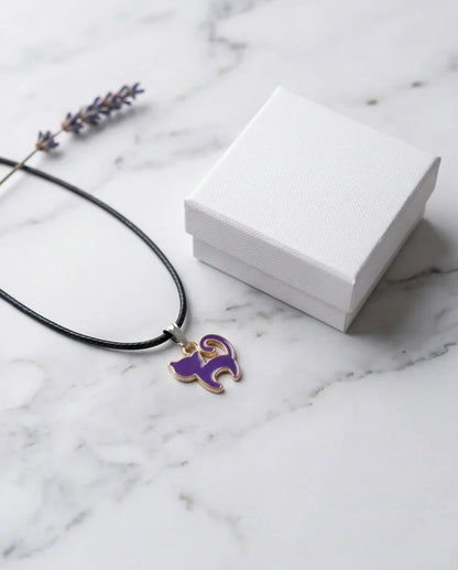 Playful Purple Cat Pendant