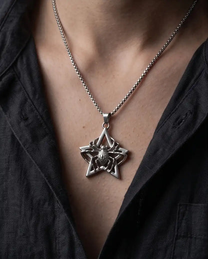 Gothic Spider Star Pendant Box Chain