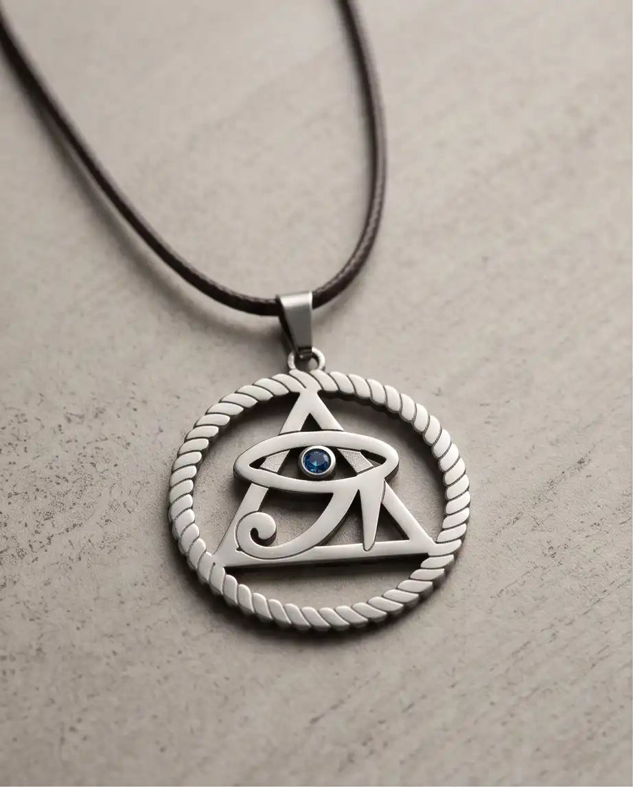 Mystic Eye Pyramid Rope Ring Pendant Box Chain