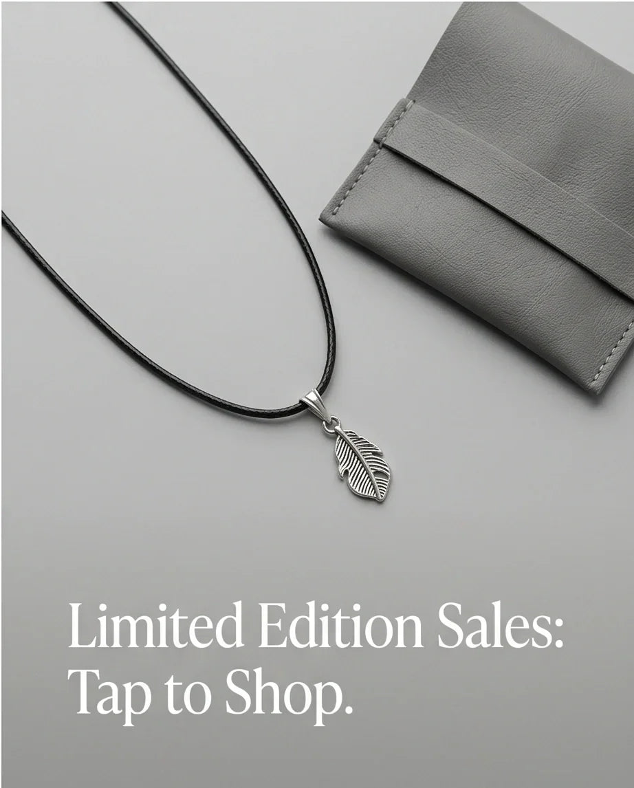 Silver Detailed Plume Feather Necklace