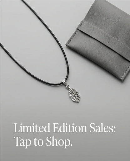 Silver Detailed Plume Feather Necklace