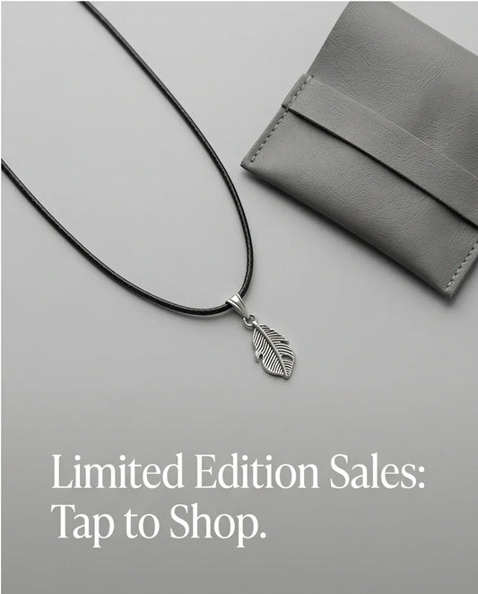 Silver Detailed Plume Feather Necklace