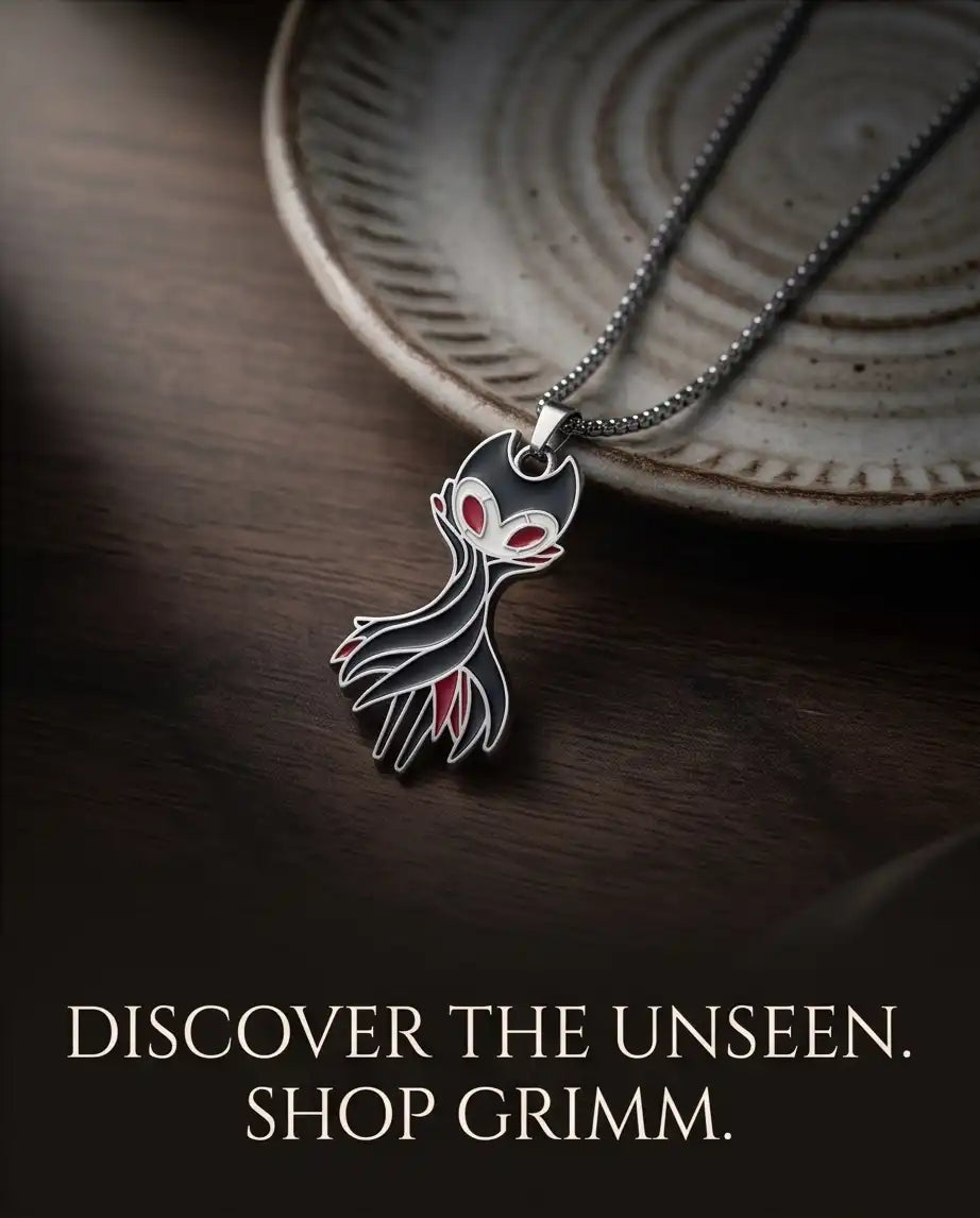 Hollow Knight Grimm Troupe Enamel Pendant Box Chain