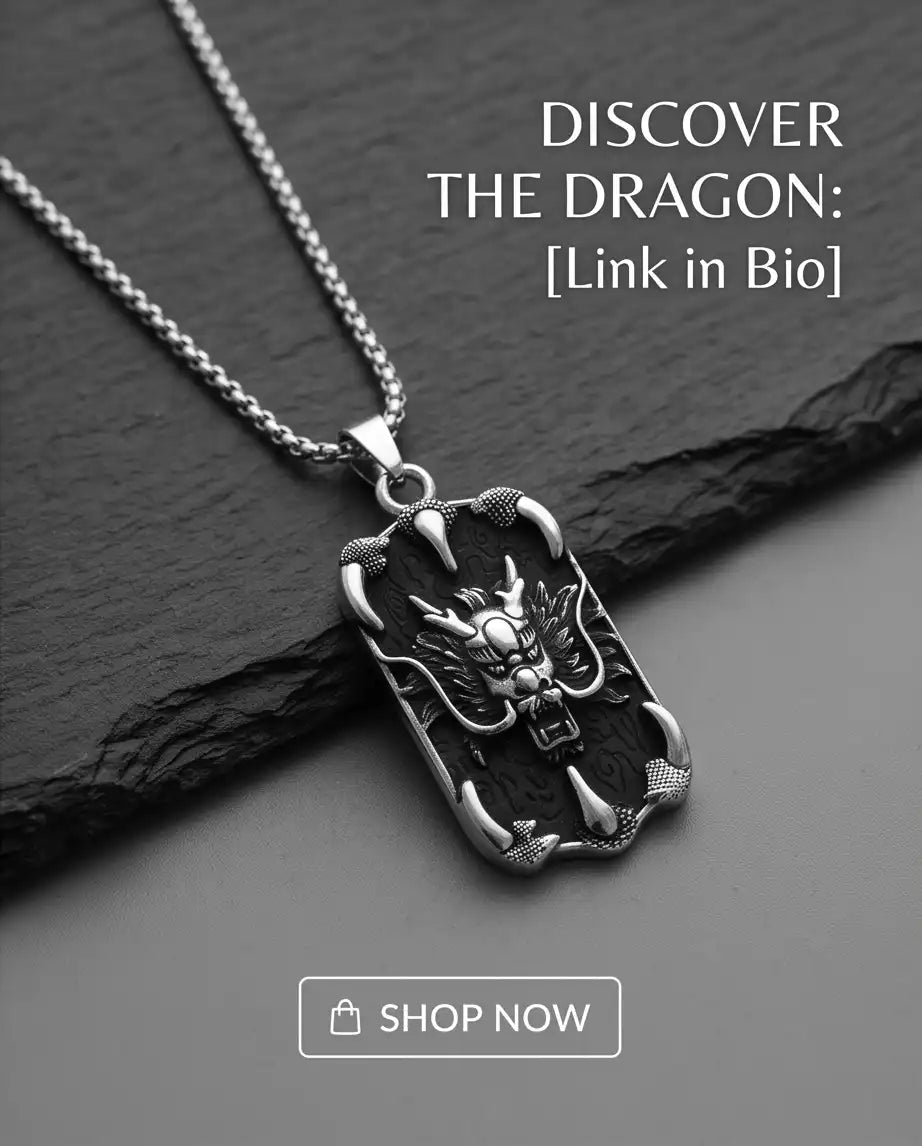 Gothic Dragon Claw Tag Silver Box Chain Necklace
