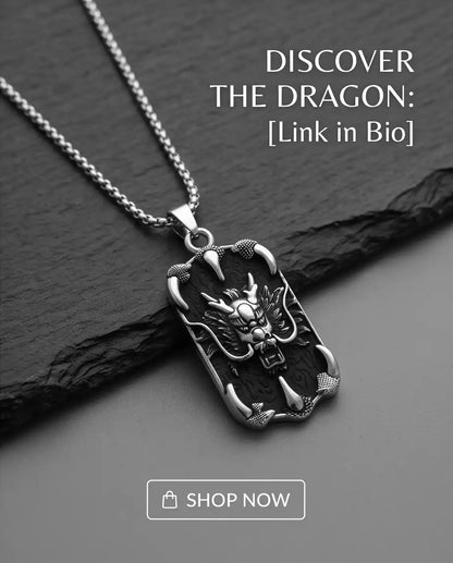 Gothic Dragon Claw Tag Silver Box Chain Necklace