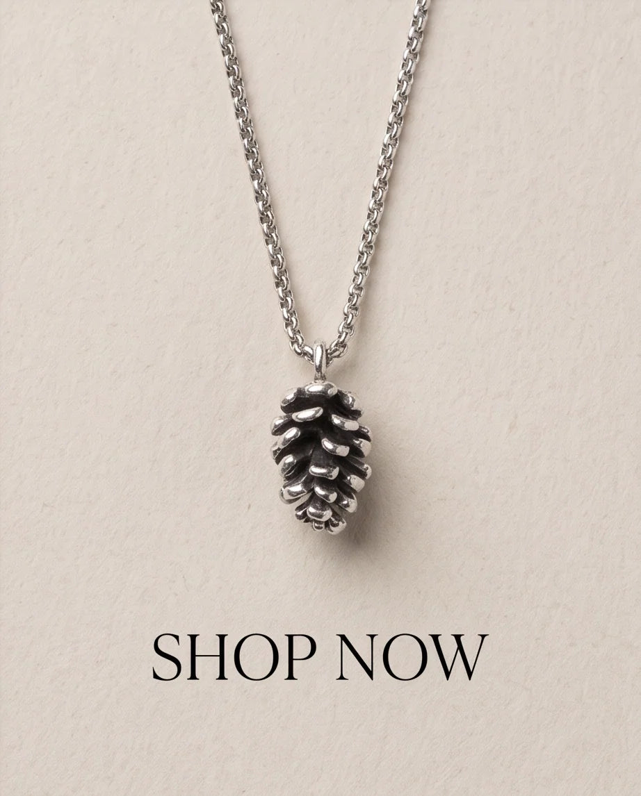 Antique Silver Pinecone Pendant Chain Necklace