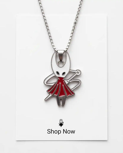 Hollow Knight Hornet Red Dress Enamel Pendant Box Chain