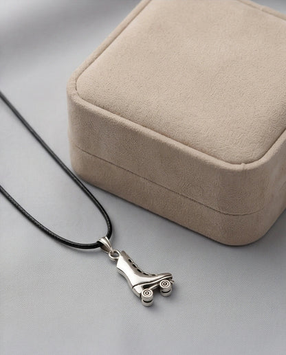 Silver Roller Skate Pendant Necklace