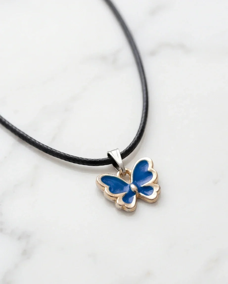 Midnight Blue Butterfly Pendant