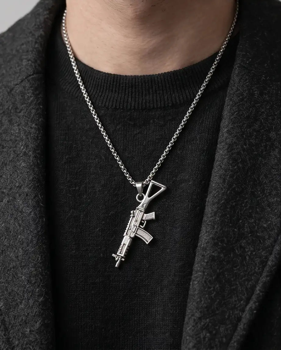 Tactical Carbine Rifle Weapon Pendant Box Chain