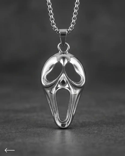 Ghostface Horror Movie Mask Pendant Box Chain