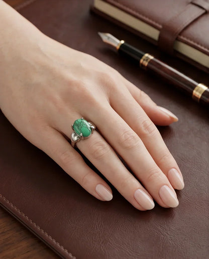 White Canyon Howlite Statement Ring