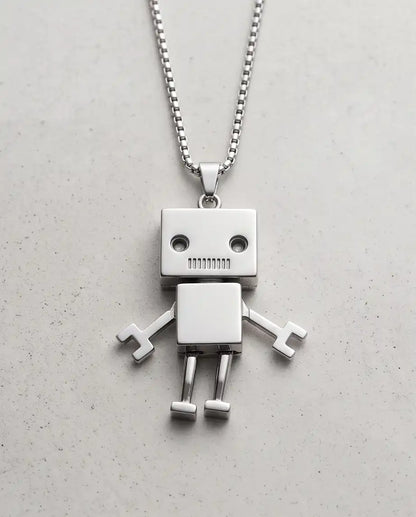 Articulated Robot Figurine Pendant Box Chain