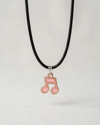 Rose Gold Pink Sixteenth Note Necklace