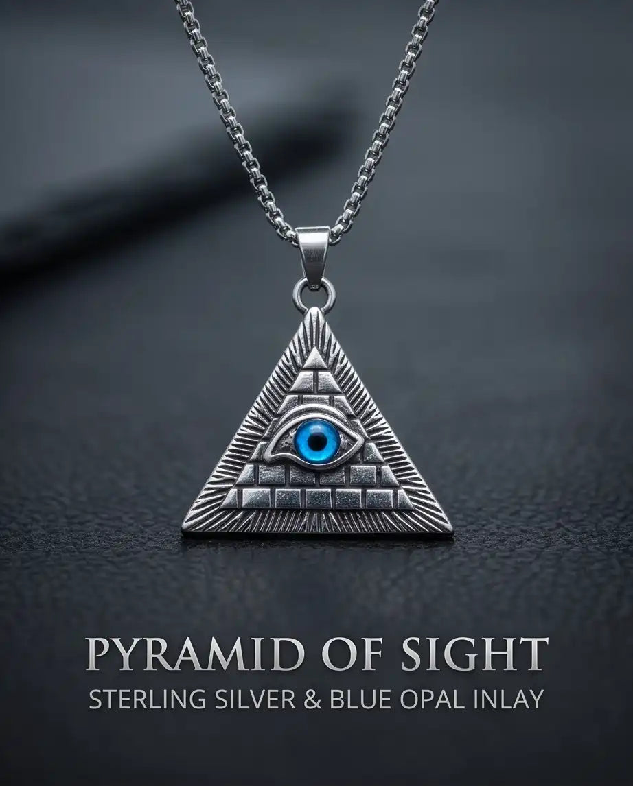 All-Seeing Eye Pyramid Pendant Box Chain