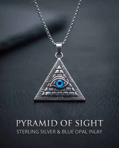 All-Seeing Eye Pyramid Pendant Box Chain