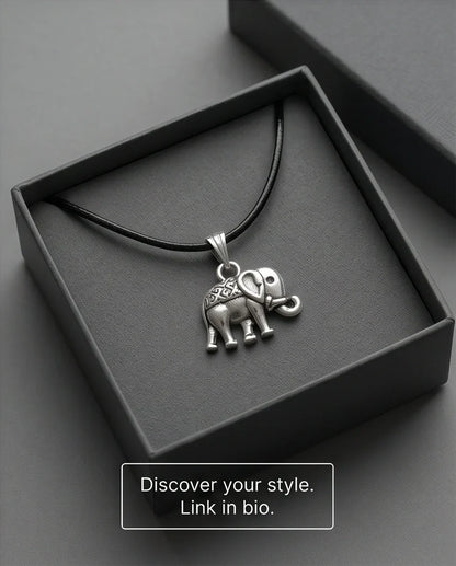 Silver Lucky Elephant Pendant Necklace