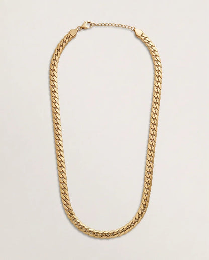Textured Gold Cuban Link Chain Necklace
