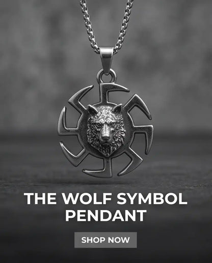 Black Sun Wolf Medallion Pendant Box Chain