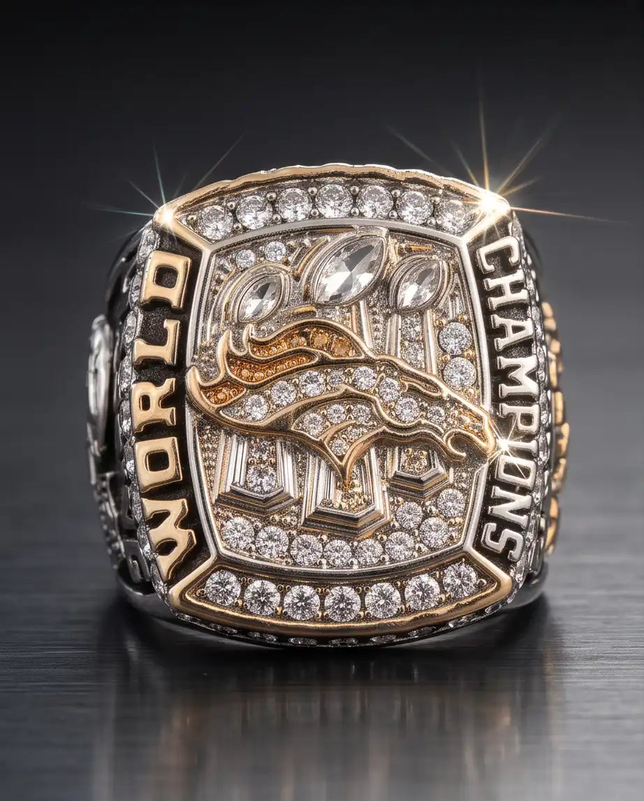Denver Broncos Championship Style Pavé Ring