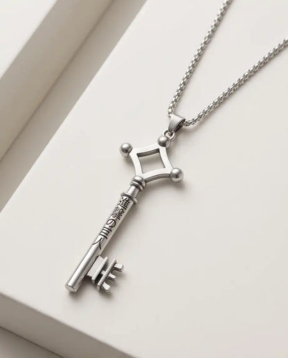 Attack on Titan Basement Key Pendant Silver Box Chain Necklace