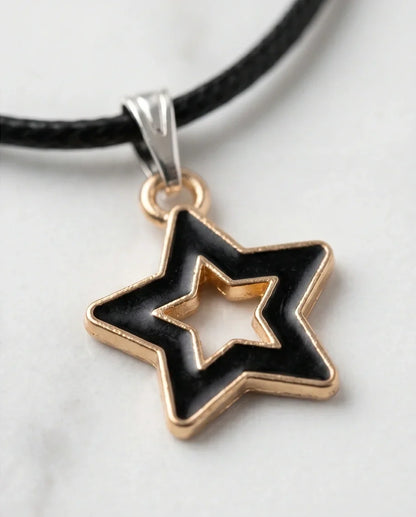 Gold and Black Layered Star Necklace