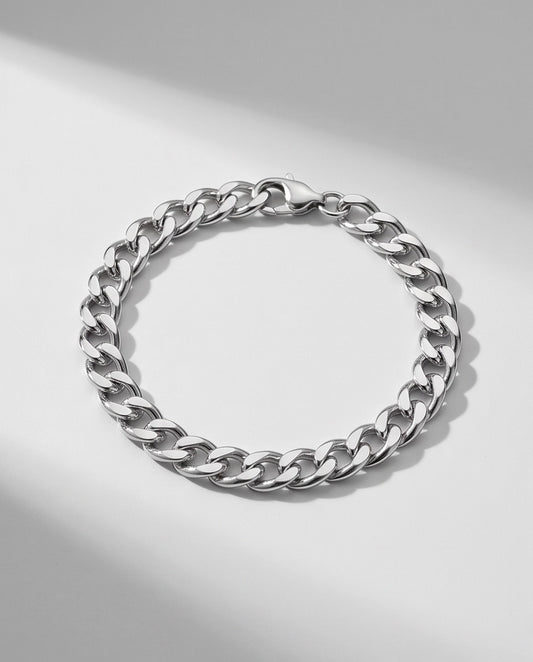 Silver Classic Curb Chain Bracelet